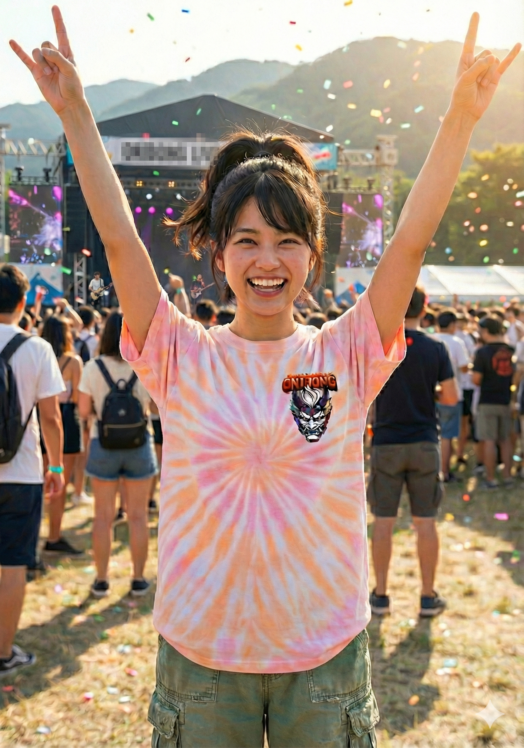 ONIBONG ロゴ・タイダイTシャツ（限定試作モデル）